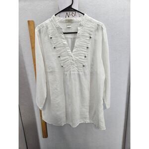 Tweeds Woman 100% linen blouse, size 1X